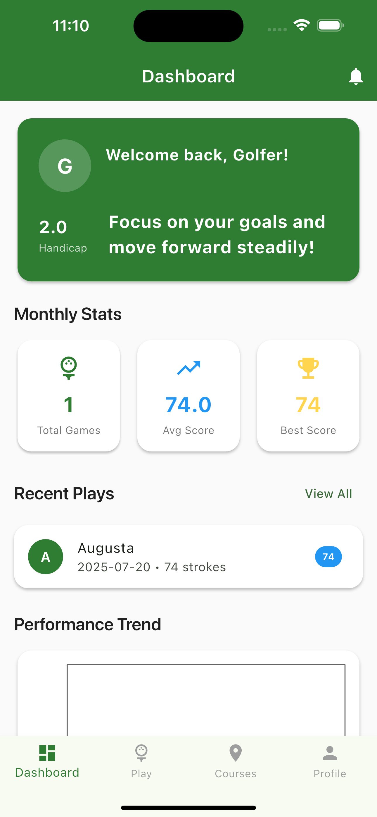 Golf Record App